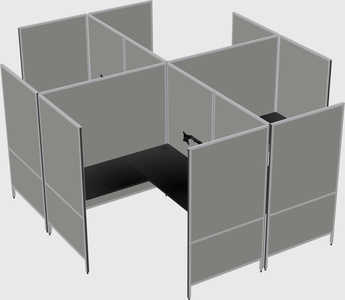 Modern modular quad l-shaped panel system