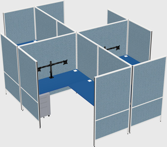 Modern modular quad l-shaped panel system