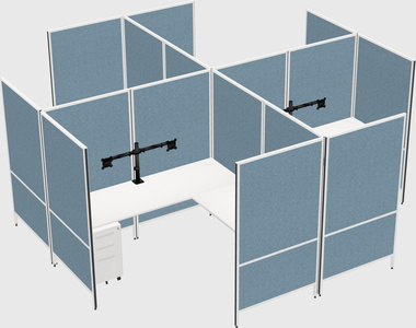 Modern modular quad l-shaped panel system