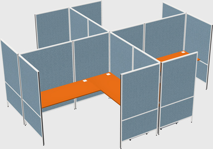 Modern modular quad l-shaped panel system