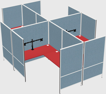 Modern modular quad l-shaped panel system