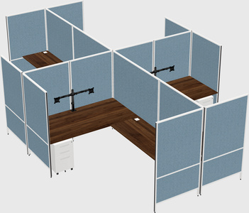Modern modular quad l-shaped panel system