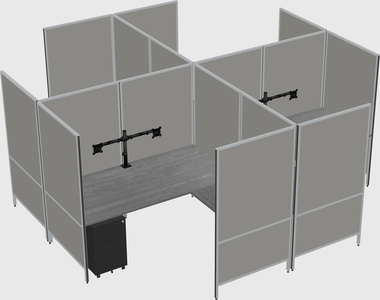 Modern modular quad l-shaped panel system