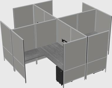 Modern modular quad l-shaped panel system