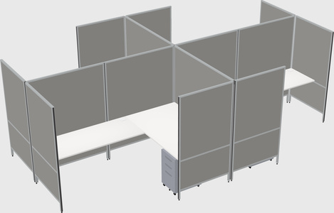Modern modular quad l-shaped panel system