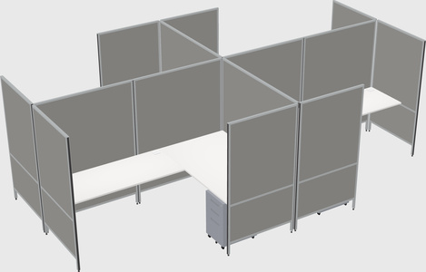 Modern modular quad l-shaped panel system