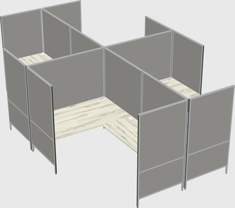 Modern modular quad l-shaped panel system
