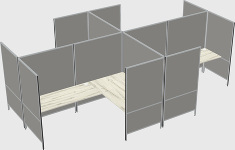Modern modular quad l-shaped panel system