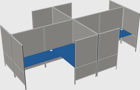 Modern modular quad l-shaped panel system