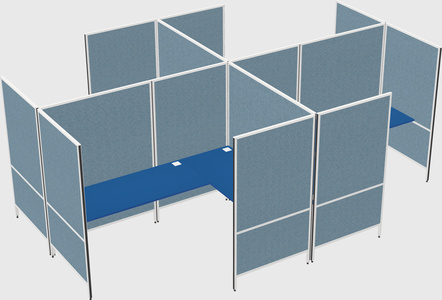 Modern modular quad l-shaped panel system