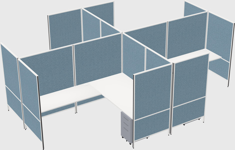 Modern modular quad l-shaped panel system