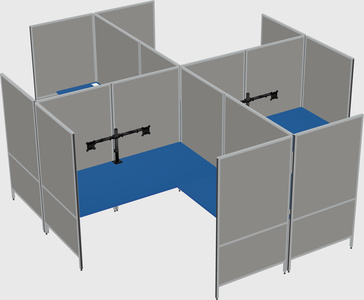 Modern modular quad l-shaped panel system