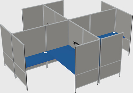 Modern modular quad l-shaped panel system