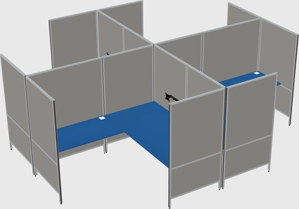 Modern modular quad l-shaped panel system