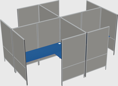 Modern modular quad l-shaped panel system