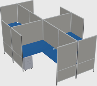 Modern modular quad l-shaped panel system