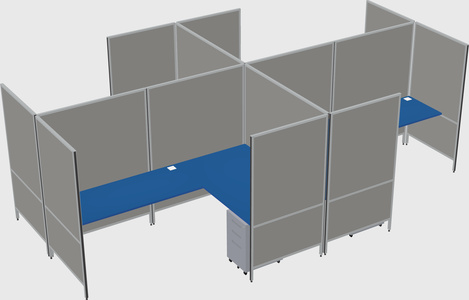 Modern modular quad l-shaped panel system