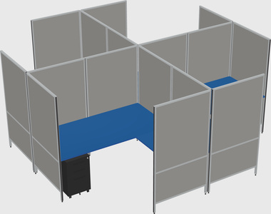 Modern modular quad l-shaped panel system