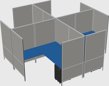Modern modular quad l-shaped panel system