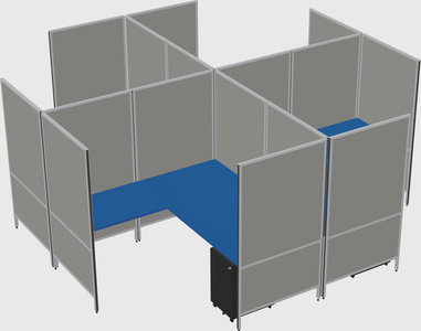 Modern modular quad l-shaped panel system