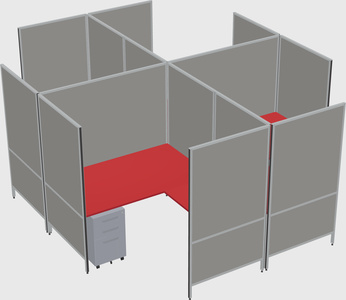 Modern modular quad l-shaped panel system