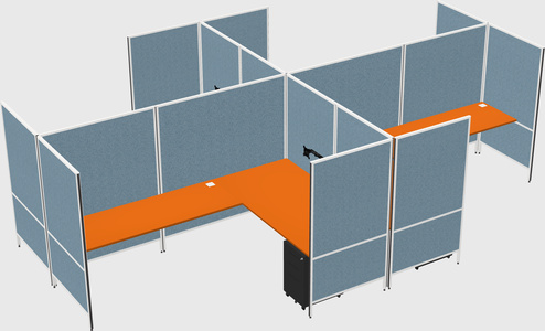 Modern modular quad l-shaped panel system