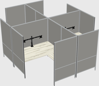 Modern modular quad l-shaped panel system
