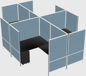Modern modular quad l-shaped panel system