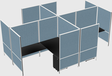 Modern modular quad l-shaped panel system