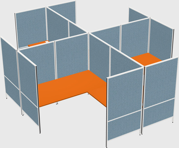 Modern modular quad l-shaped panel system