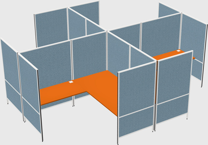 Modern modular quad l-shaped panel system