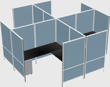 Modern modular quad l-shaped panel system