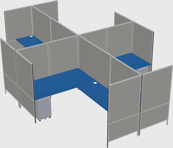 Modern modular quad l-shaped panel system