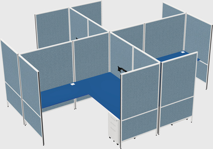 Modern modular quad l-shaped panel system