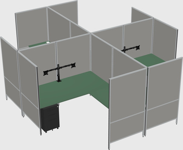 Modern modular quad l-shaped panel system