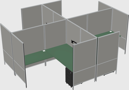 Modern modular quad l-shaped panel system