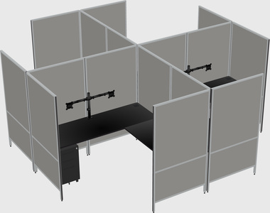 Modern modular quad l-shaped panel system