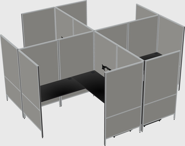 Modern modular quad l-shaped panel system