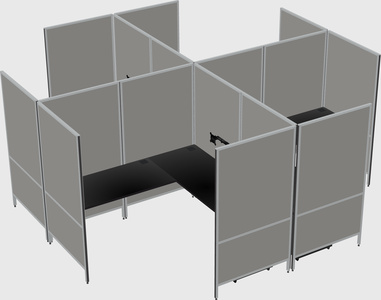 Modern modular quad l-shaped panel system