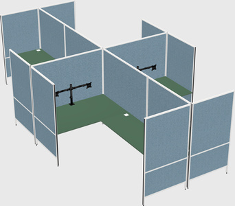 Modern modular quad l-shaped panel system