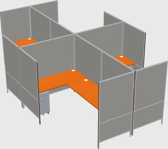 Modern modular quad l-shaped panel system