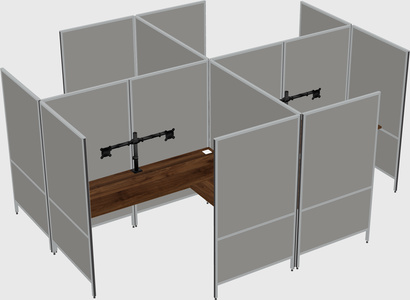 Modern modular quad l-shaped panel system