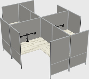 Modern modular quad l-shaped panel system