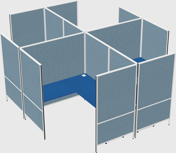 Modern modular quad l-shaped panel system
