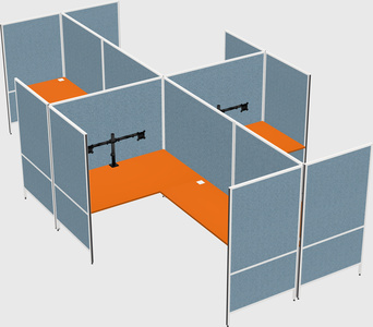 Modern modular quad l-shaped panel system