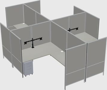Modern modular quad l-shaped panel system