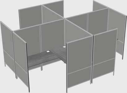 Modern modular quad l-shaped panel system