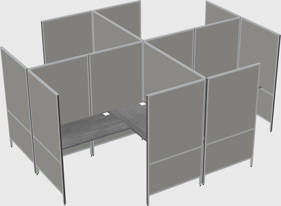 Modern modular quad l-shaped panel system