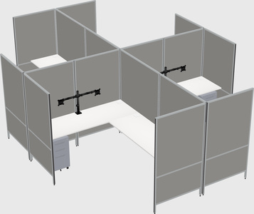 Modern modular quad l-shaped panel system