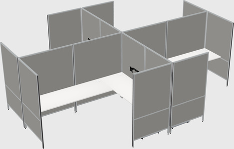 Modern modular quad l-shaped panel system